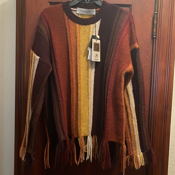 NWT Golden Goose Color Blocked Frayed Jumper Sweater Mixed Alpaca Wool - Picture 11 of 16